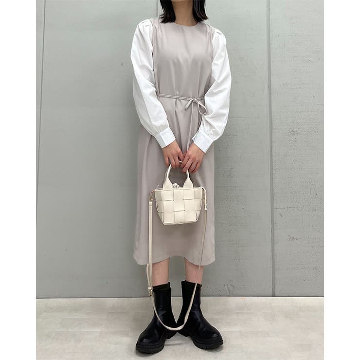 ラウンドネックウエストマークワンピース | ＆soiree | 詳細画像13 