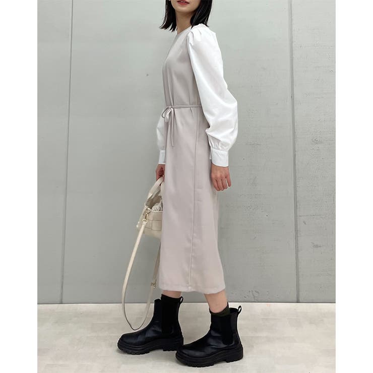 ラウンドネックウエストマークワンピース | ＆soiree | 詳細画像14 