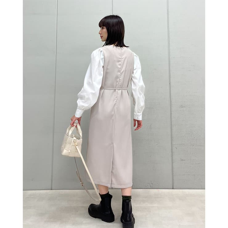 ラウンドネックウエストマークワンピース | ＆soiree | 詳細画像16 