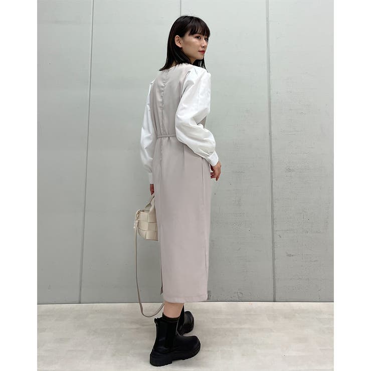 ラウンドネックウエストマークワンピース | ＆soiree | 詳細画像17 