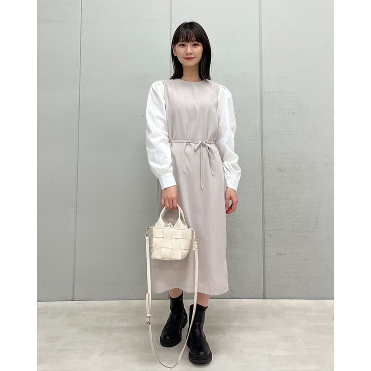 ラウンドネックウエストマークワンピース | ＆soiree | 詳細画像18 