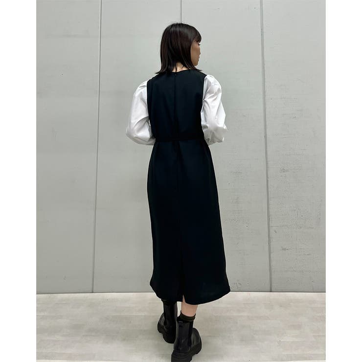 ラウンドネックウエストマークワンピース | ＆soiree | 詳細画像4 