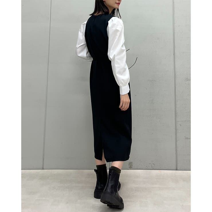 ラウンドネックウエストマークワンピース | ＆soiree | 詳細画像5 