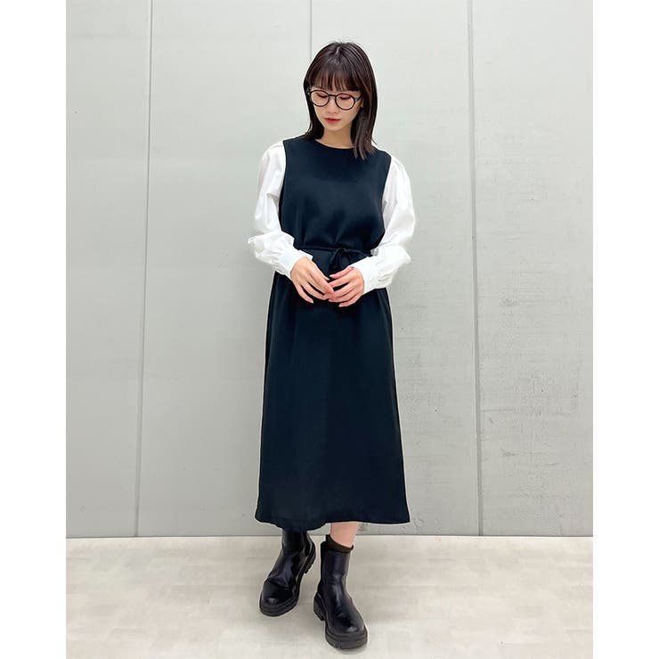 ラウンドネックウエストマークワンピース | ＆soiree | 詳細画像6 