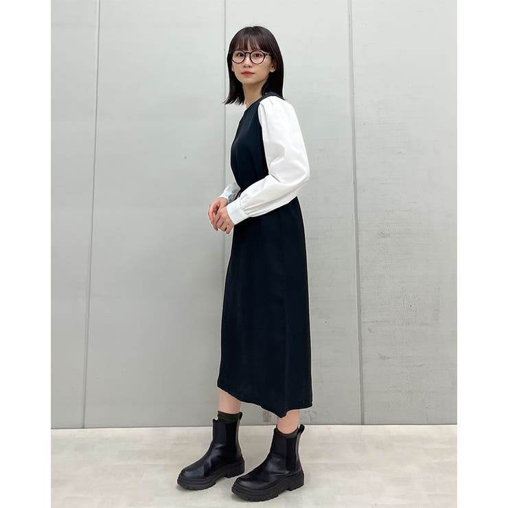 ラウンドネックウエストマークワンピース | ＆soiree | 詳細画像8 