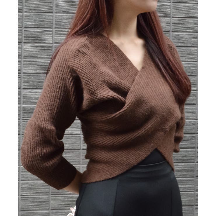 フロントクロスニットトップス | ＆soiree | 詳細画像18 