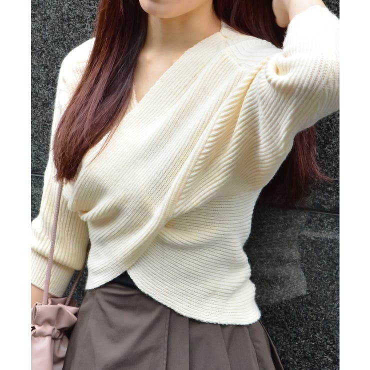 フロントクロスニットトップス | ＆soiree | 詳細画像5 