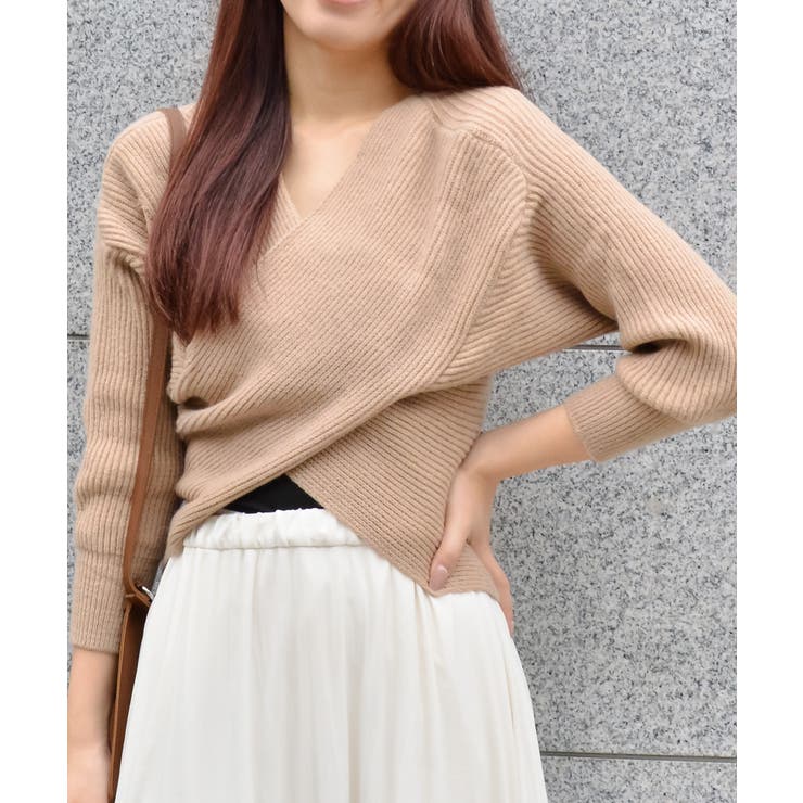 フロントクロスニットトップス | ＆soiree | 詳細画像8 