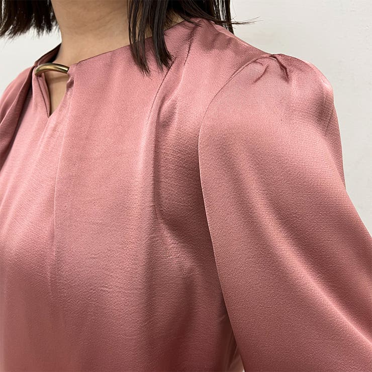 Vネックメタル付きシフォンブラウス | ＆soiree | 詳細画像13 