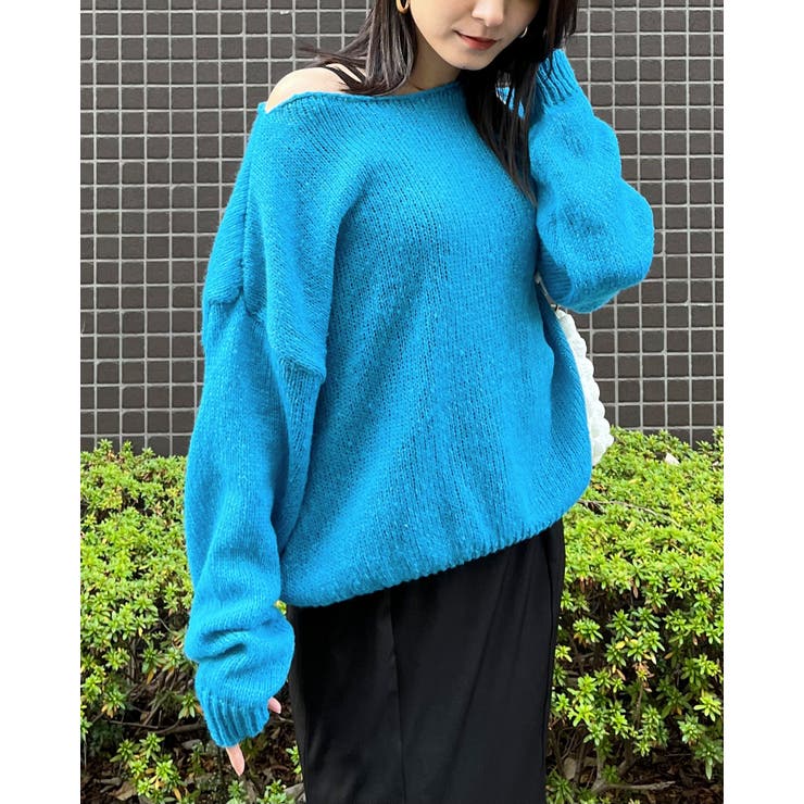 後ろ開きニット セーター 喜ばしく