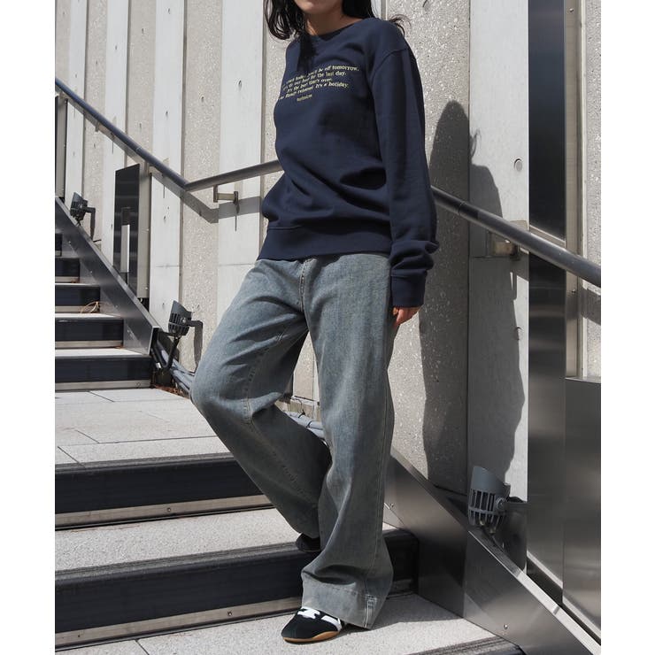 メッセージ刺繍裏毛スウェットクルーネックプルオーバー | ＆soiree | 詳細画像13 