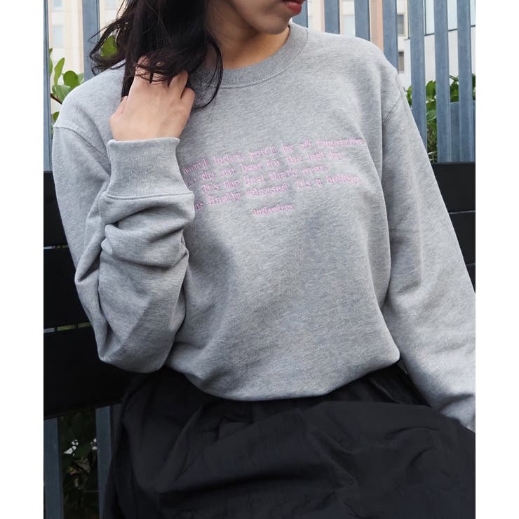 メッセージ刺繍裏毛スウェットクルーネックプルオーバー | ＆soiree | 詳細画像16 