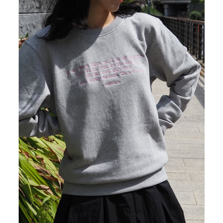 メッセージ刺繍裏毛スウェットクルーネックプルオーバー | ＆soiree | 詳細画像17 