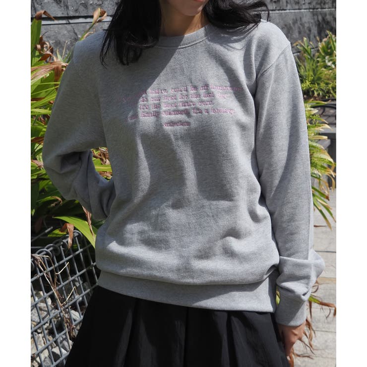 メッセージ刺繍裏毛スウェットクルーネックプルオーバー | ＆soiree | 詳細画像18 