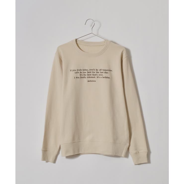 メッセージ刺繍裏毛スウェットクルーネックプルオーバー | ＆soiree | 詳細画像22 