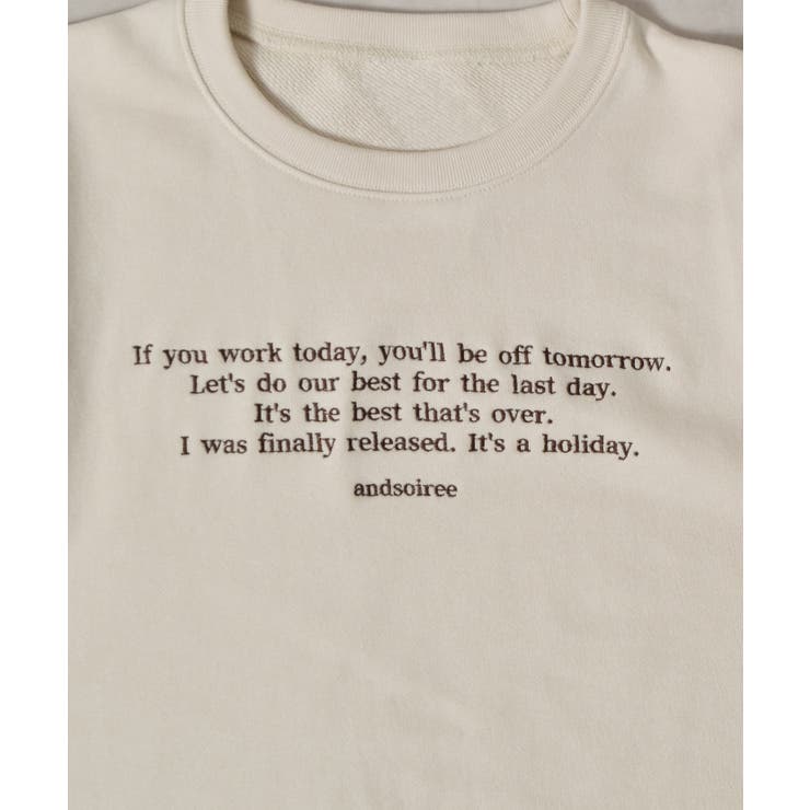 メッセージ刺繍裏毛スウェットクルーネックプルオーバー | ＆soiree | 詳細画像28 