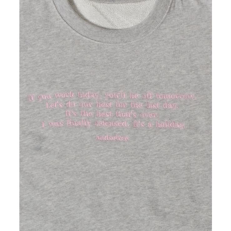 メッセージ刺繍裏毛スウェットクルーネックプルオーバー | ＆soiree | 詳細画像29 