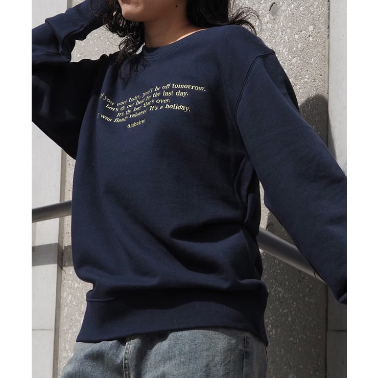 メッセージ刺繍裏毛スウェットクルーネックプルオーバー | ＆soiree | 詳細画像9 