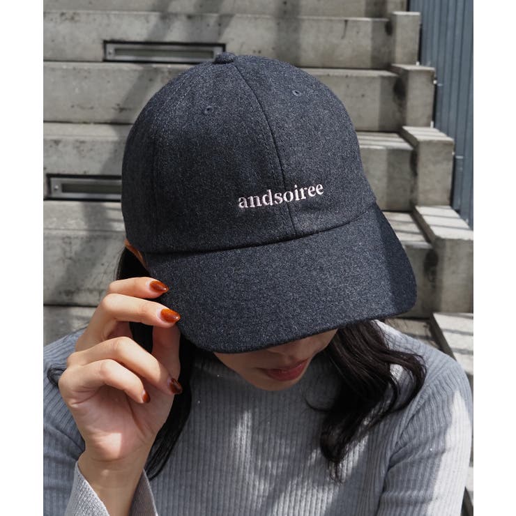 ブランドロゴ刺繍キャップ(ウール・コーデュロイ) | ＆soiree | 詳細画像5 