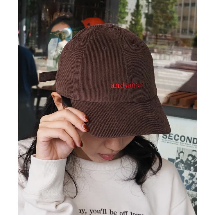 ブランドロゴ刺繍キャップ(ウール・コーデュロイ) | ＆soiree | 詳細画像6 