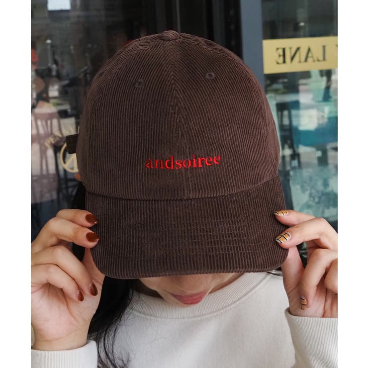 ブランドロゴ刺繍キャップ(ウール・コーデュロイ) | ＆soiree | 詳細画像7 