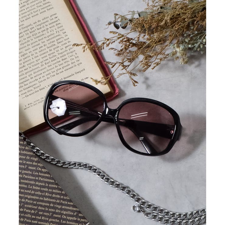 Aブラック | &soiree ラージオーバルサングラス | ＆soiree