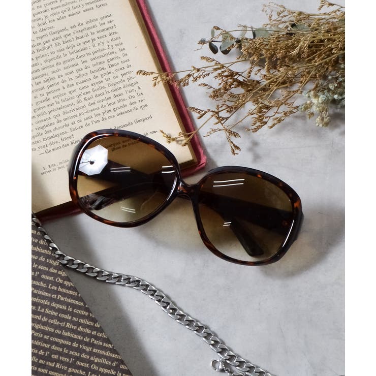 Aブラウン | &soiree ラージオーバルサングラス | ＆soiree