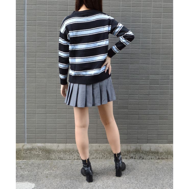 クルーネックルーズボーダーニット | ＆soiree | 詳細画像12 