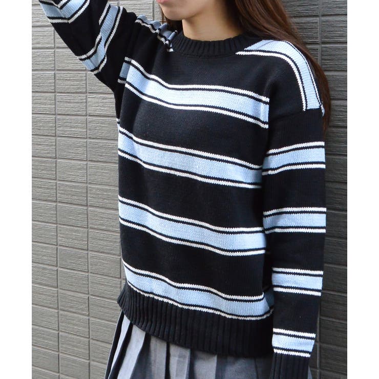 クルーネックルーズボーダーニット | ＆soiree | 詳細画像9 