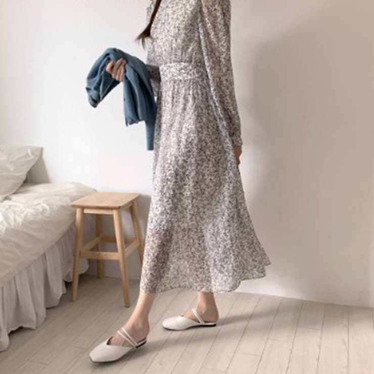 レトロ花柄シフォンワンピース[品番：RADM0000930]｜＆soiree