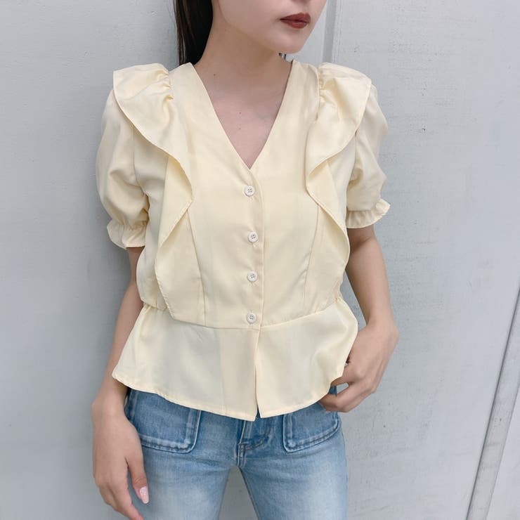 Vネックフリルブラウス | ＆soiree | 詳細画像10 