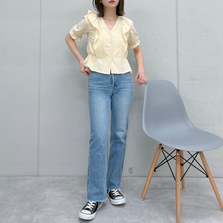 Vネックフリルブラウス | ＆soiree | 詳細画像6 