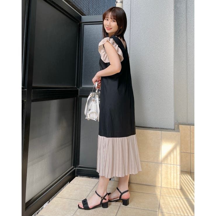 バイカラーワンピース | ＆soiree | 詳細画像6 