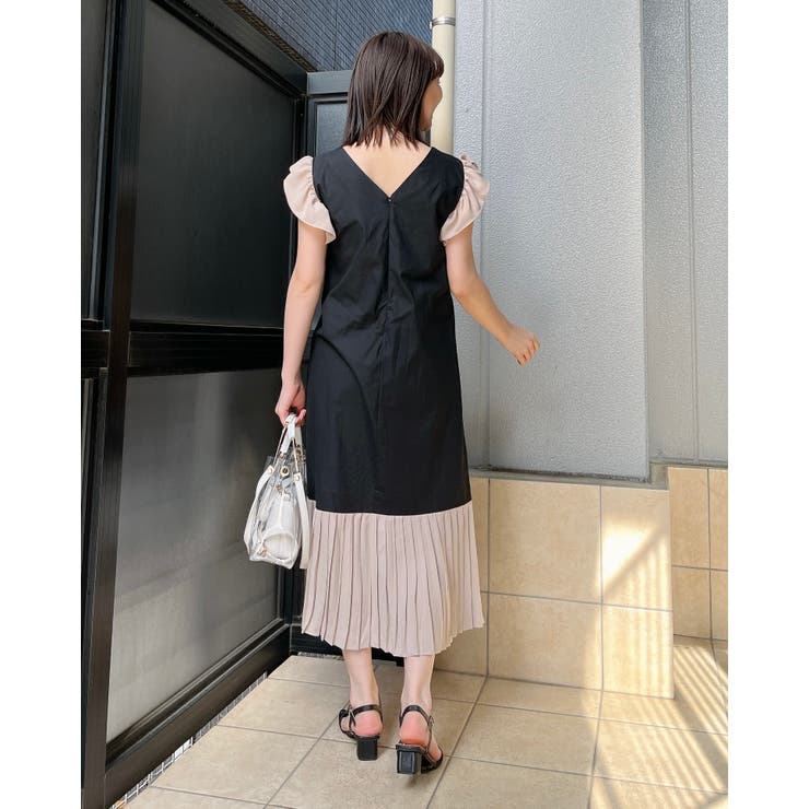 バイカラーワンピース | ＆soiree | 詳細画像7 