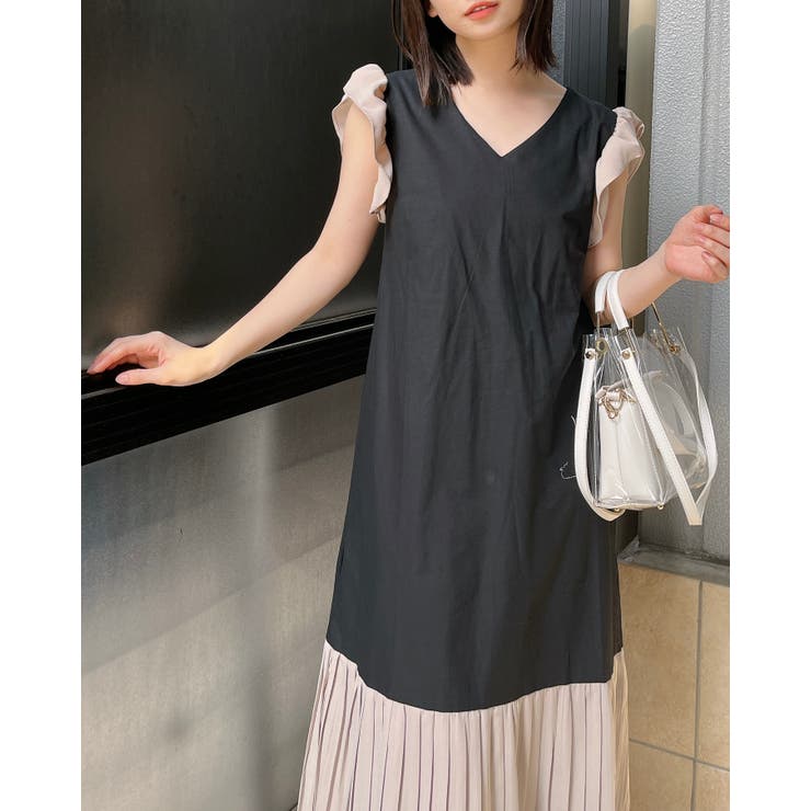 ブラック | バイカラーワンピース | ＆soiree