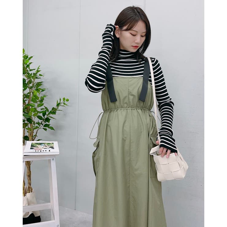 ナイロンミリタリージャンパースカート | ＆soiree | 詳細画像2 