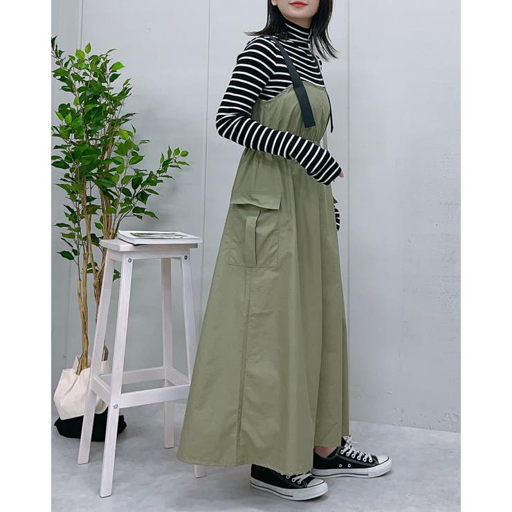 ナイロンミリタリージャンパースカート | ＆soiree | 詳細画像4 