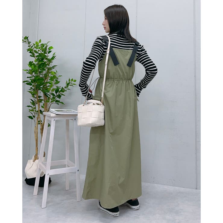 ナイロンミリタリージャンパースカート | ＆soiree | 詳細画像5 