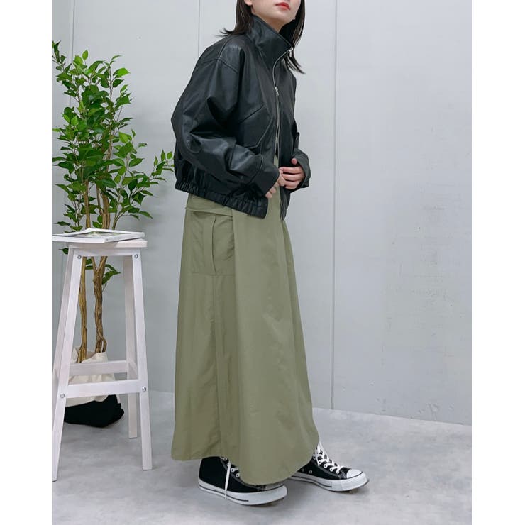 フェイクレザー2wayスタンドカラーブルゾン | ＆soiree | 詳細画像15 