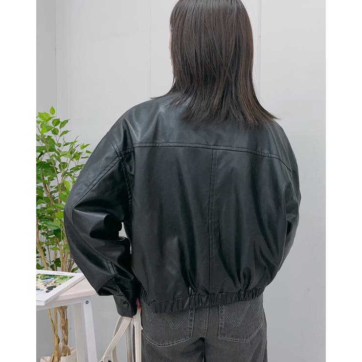 フェイクレザー2wayスタンドカラーブルゾン | ＆soiree | 詳細画像22 