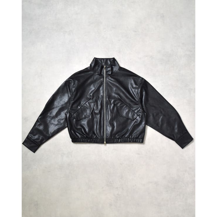 フェイクレザー2wayスタンドカラーブルゾン | ＆soiree | 詳細画像30 