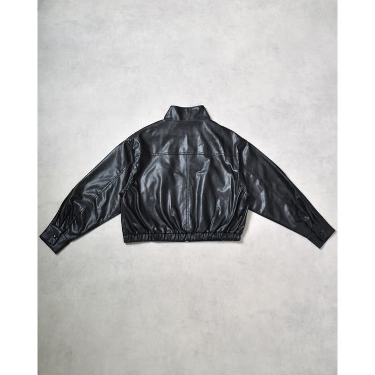 フェイクレザー2wayスタンドカラーブルゾン | ＆soiree | 詳細画像31 