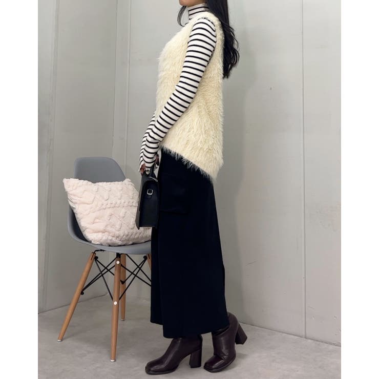 Vネックモヘアライクニットベスト[品番：RADM0005641]｜＆soiree