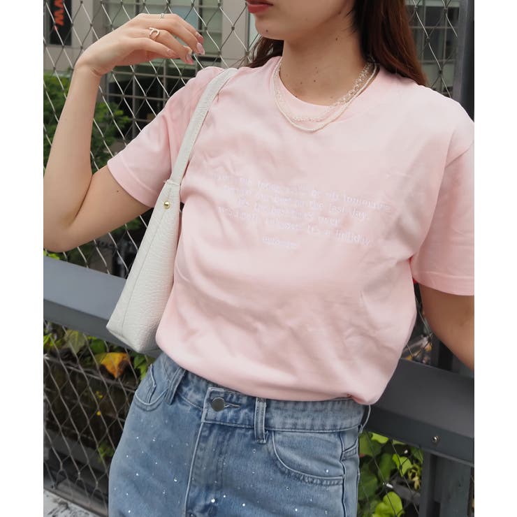 フロント刺繍Tシャツ | ＆soiree | 詳細画像16 