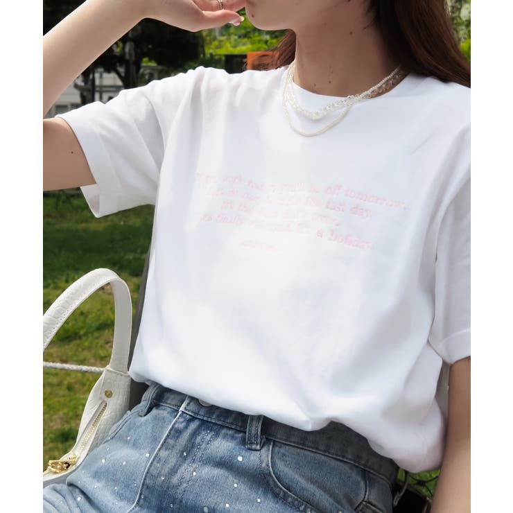 フロント刺繍Tシャツ | ＆soiree | 詳細画像2 