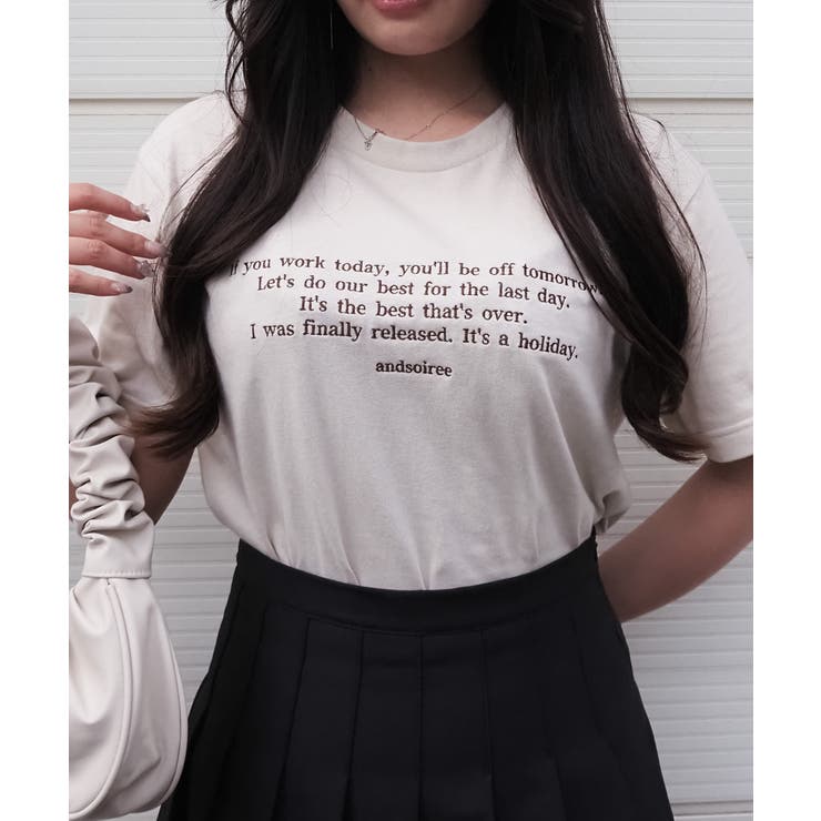 フロント刺繍Tシャツ | ＆soiree | 詳細画像26 
