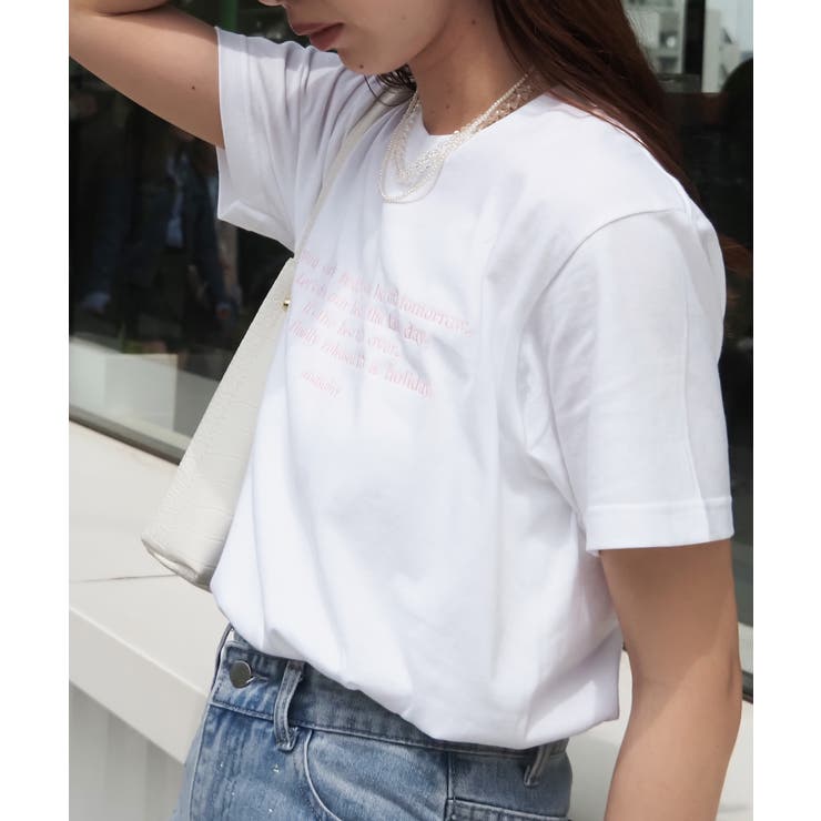 フロント刺繍Tシャツ | ＆soiree | 詳細画像3 