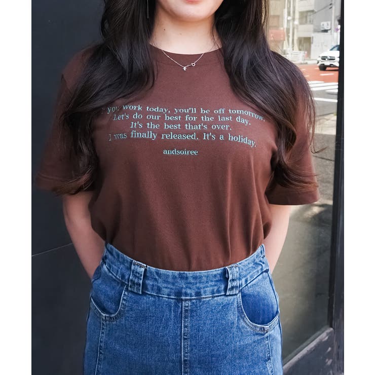 フロント刺繍Tシャツ | ＆soiree | 詳細画像34 