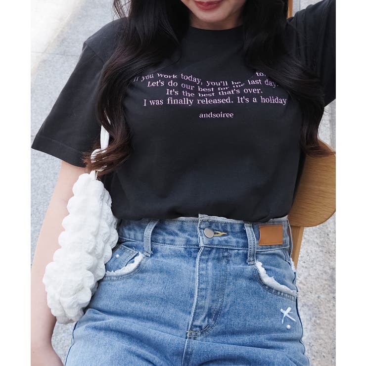 フロント刺繍Tシャツ | ＆soiree | 詳細画像43 