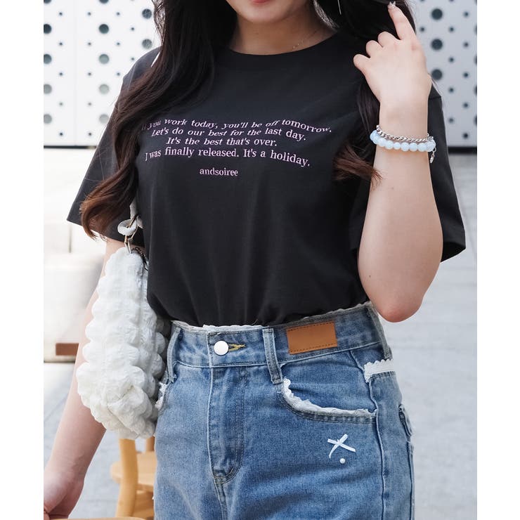 フロント刺繍Tシャツ | ＆soiree | 詳細画像46 